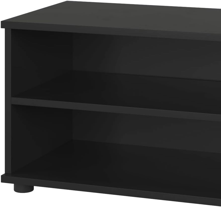 Mobile da soggiorno Berno, Nero, 70.8 x 38.9 cm con 2 scomparti, adatto per riporre libri e raccoglitori