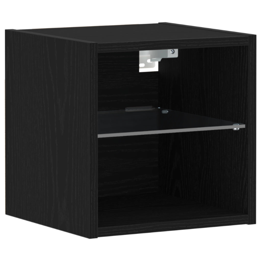 Mobile TV LED  2 pezzi Nero Rovere 30x28,5x30 cm Legno ingegnerizzato