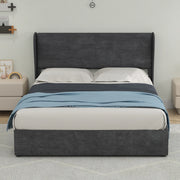 Letto Contenitore Imbottito con Testiera ¨C MINIMAL ¨C Grigio 140x200 cm