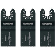 Set 3 Lame per utensile multifunzione WA5012.3 35 mm taglio legno PVC cartongesso per Sonicrafter - Worx