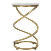 Tavolino VKH533, Oro, Marmo, 27,5x27,5x47,5 cm