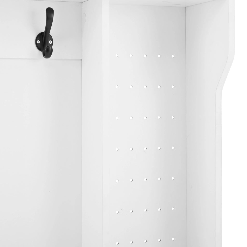 Set Ingresso con Panca, Appendiabiti, Ante e Ripiani ¨C MINIMAL ¨C Bianco, 100¡Á185.5¡Á40 cm