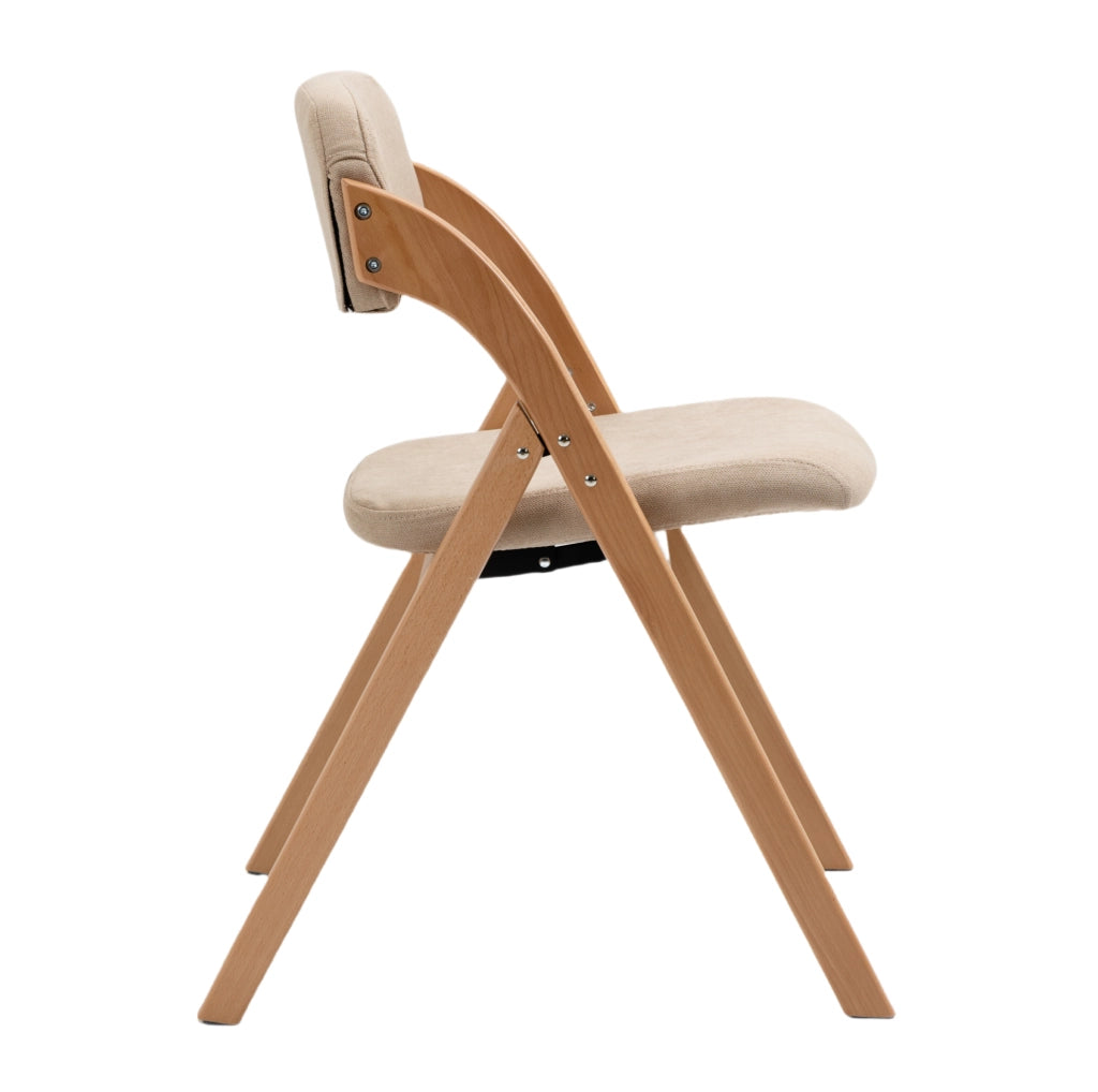 Set di 2 sedie pieghevoli imbottite con rivestimento sfoderabile in legno khaki
