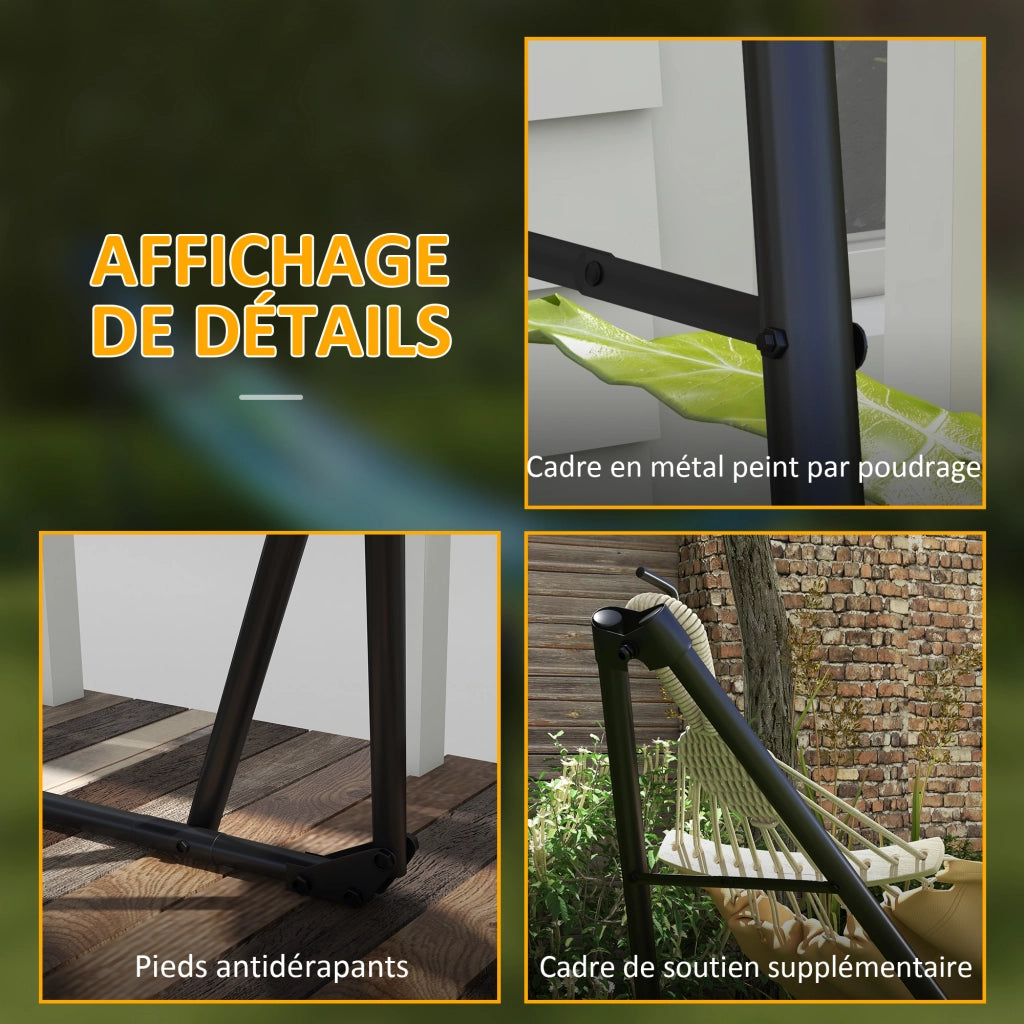 Amaca pieghevole con sospensione ¨C zephmum ¨C kaki 263x89x100 cm