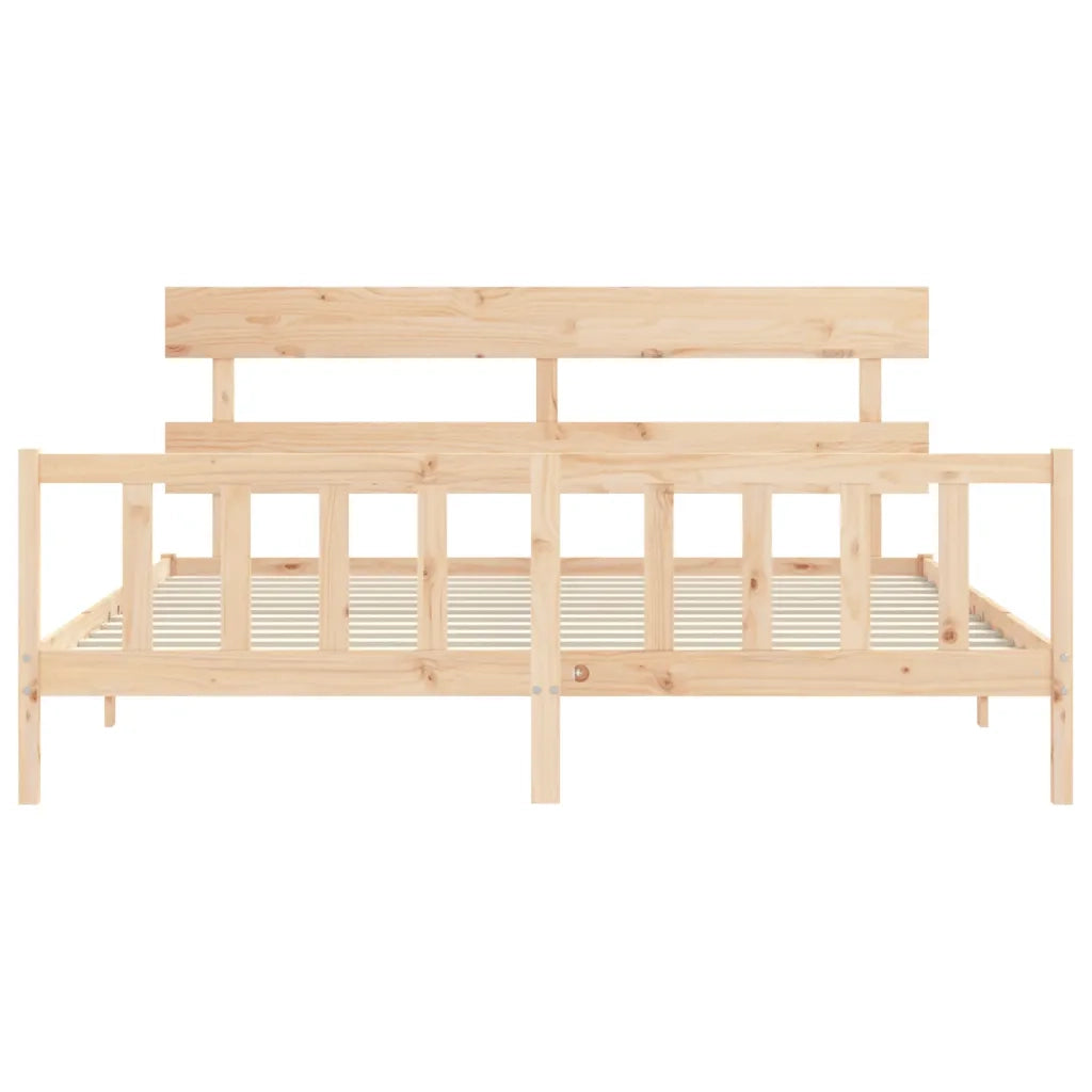 Giroletto senza Materasso-Struttura Letto 200x200 cm in Legno Massello di Pino 815826