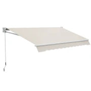 Tenda da Sole 3x2 m a Bracci, Regolabile 5°-35° in Alluminio e Poliestere, Bianco Crema