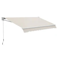 Tenda da Sole 3x2 m a Bracci, Regolabile 5°-35° in Alluminio e Poliestere, Bianco Crema