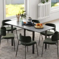 Tavolo da Pranzo Estensibile, Tavolo da Cucina, Design Moderno, con Grande Piano, per 6 Persone, Struttura in Acciaio, Grigio Scuro