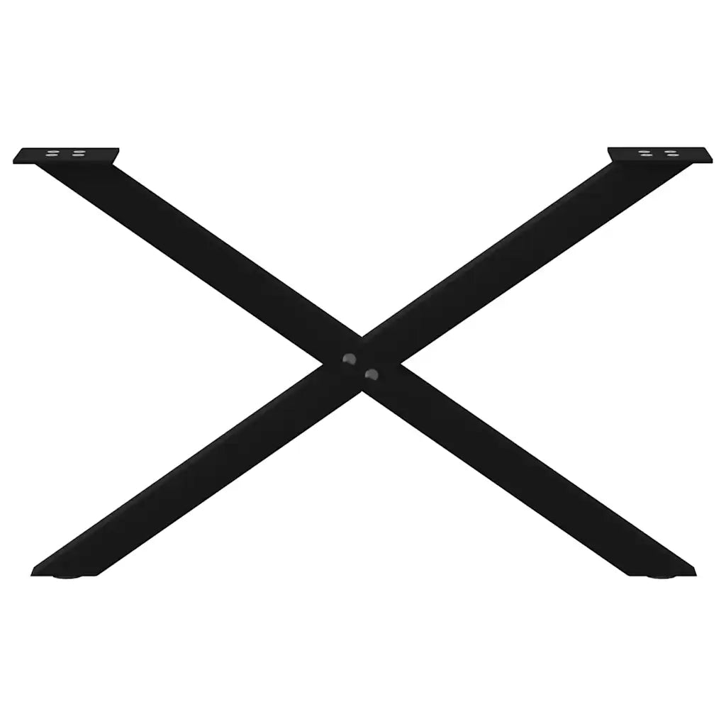 Gambe per Tavolino da Caffè a Forma di X 2 pz Nere 70x(42-43) cm Acciaio 4012904