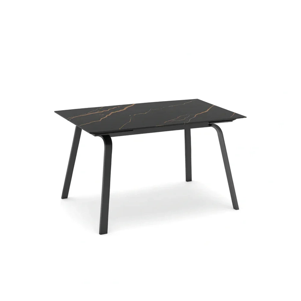 Tavolo da pranzo allungabile in ceramica effetto marmo nero Cosmo 140-200x80 cm fino a 8 posti | Duzzle