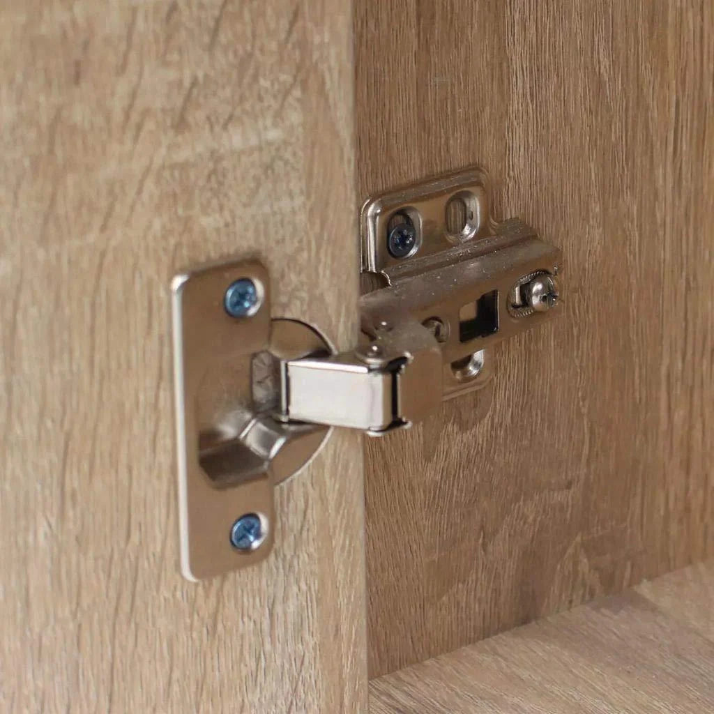 Scrivania da ufficio mobiletto porta computer con cassetto e armadietto 100 cm rovere 0502110
