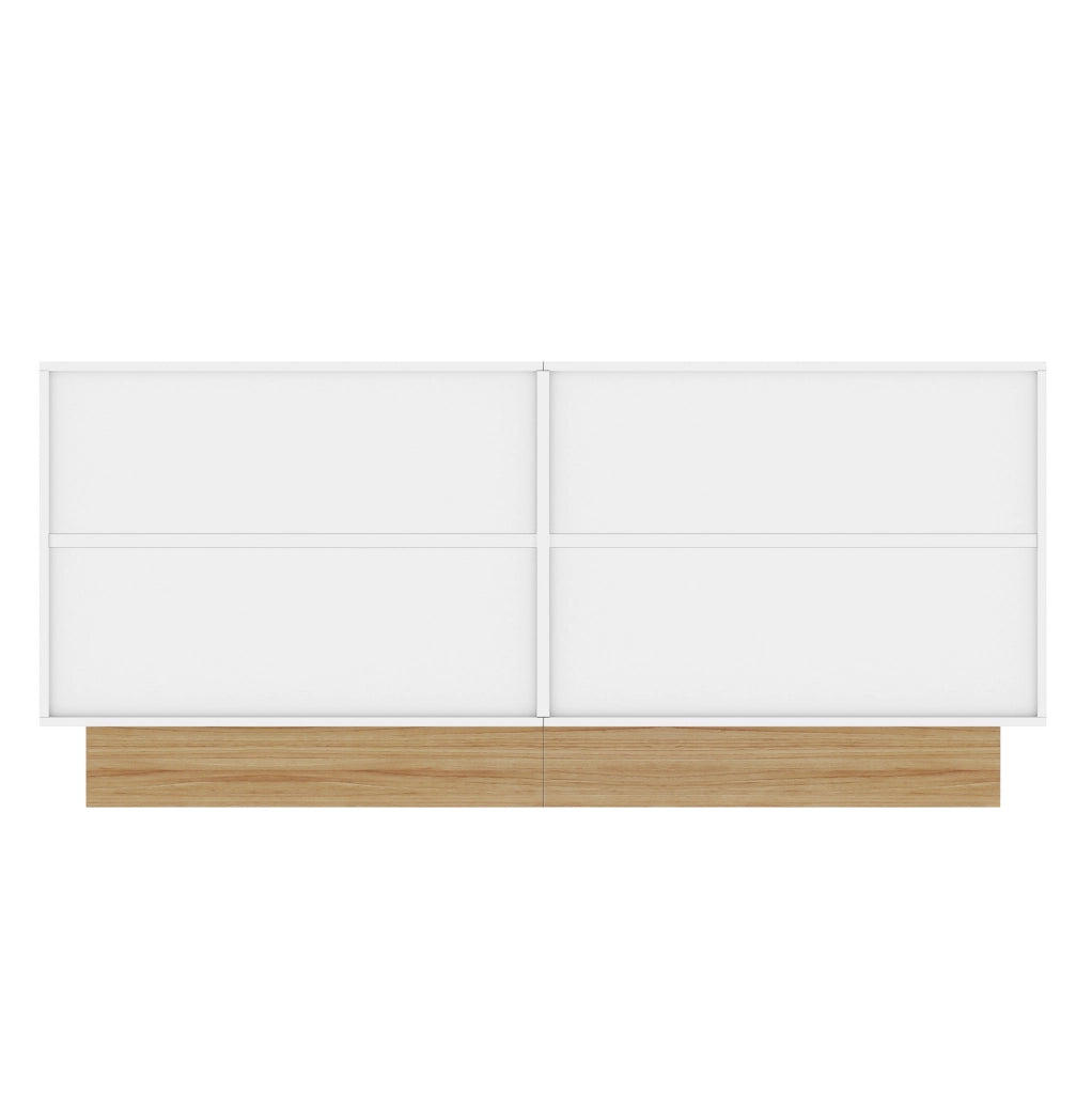 Credenza moderna 160x75x38 cm bianca effetto legno a 4 ante