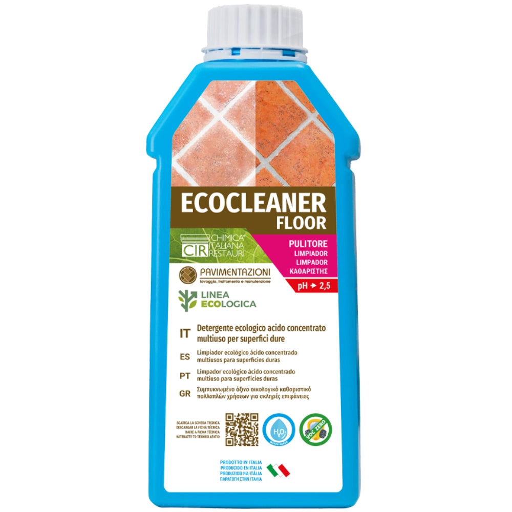 Detergente ecologico sporco ostinato residui posa superfici dure ecocleaner floor *** formato 1 lt, confezione 1