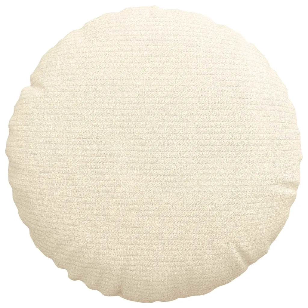 Cuscini per Seduta 2 pcs Crema Ø30 x 13 cm Tessuto in Cords