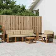 Set di divani da esterno 7 pz Naturale e Beige 3381793