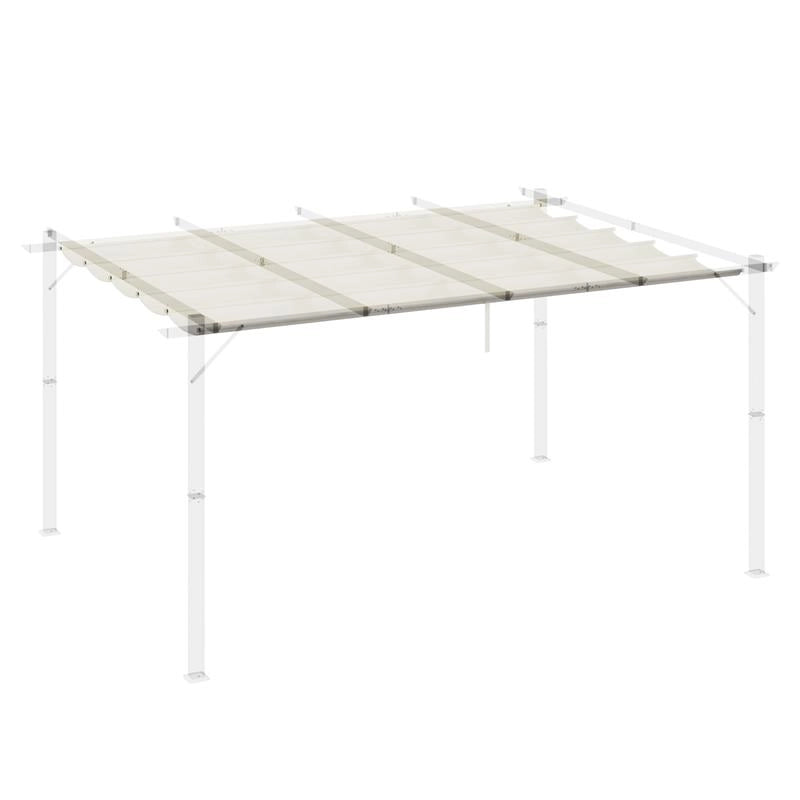 TETTUCCIO DI RICAMBIO PER PERGOLA GAZEBO DA GIARDINO DA 3X4 M IN POLIESTERE CREMA