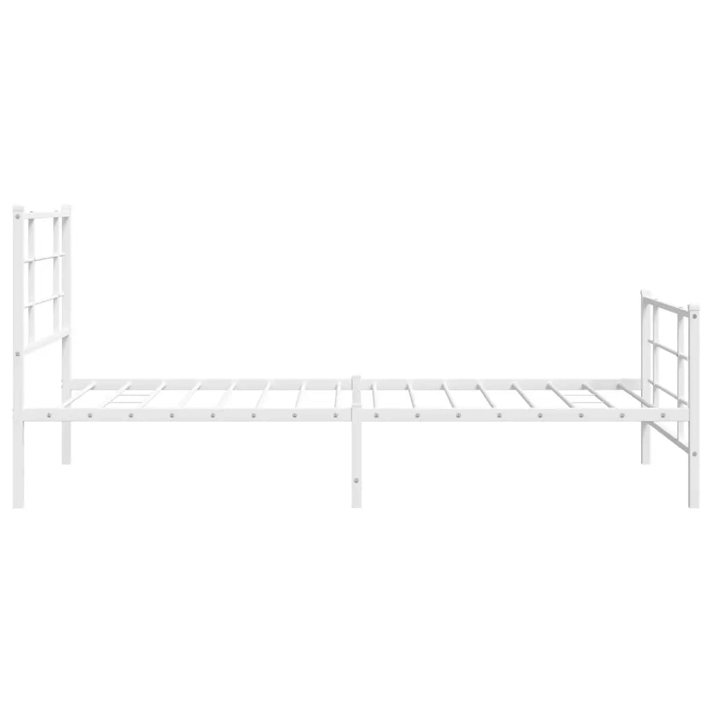 Giroletto con Testiera e Pediera Metallo Bianco 107x203 cm 355624