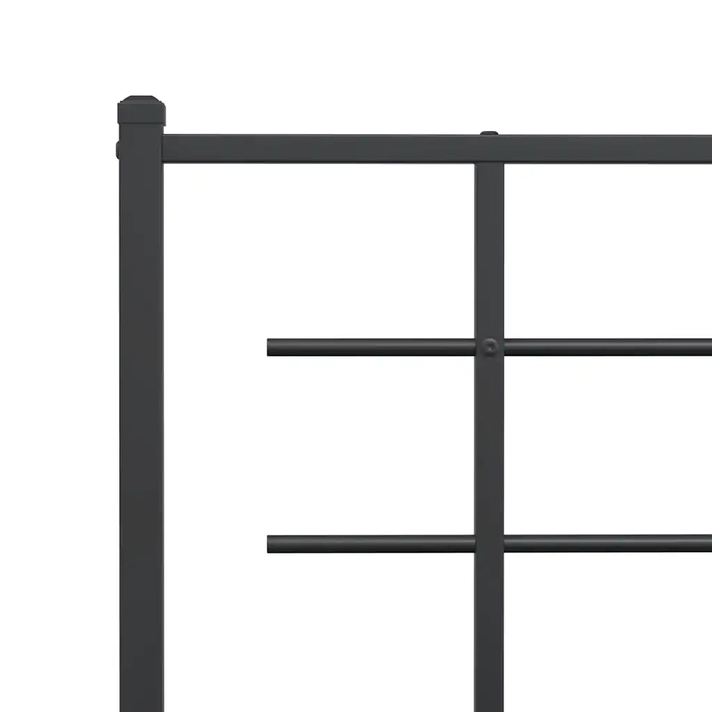 Giroletto con Testiera-Struttura Letto con testiera in Metallo Nero 183x213 cm 155704