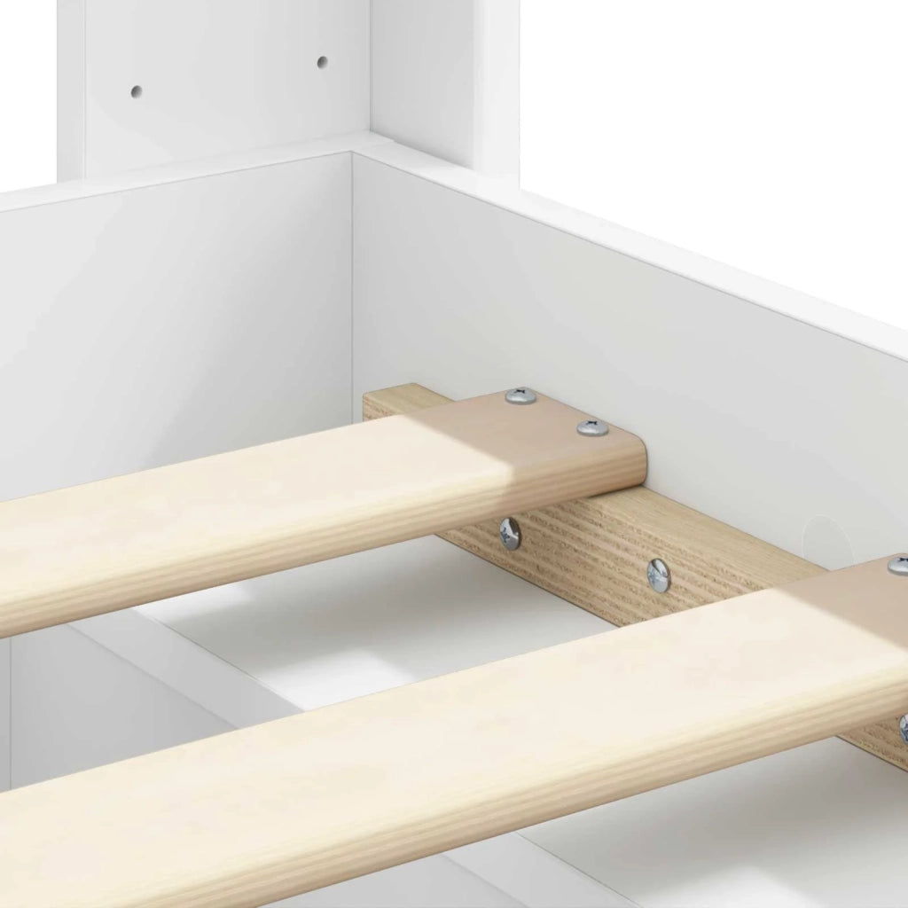 Struttura del letto con stoccaggio e testata Bianco 3414243