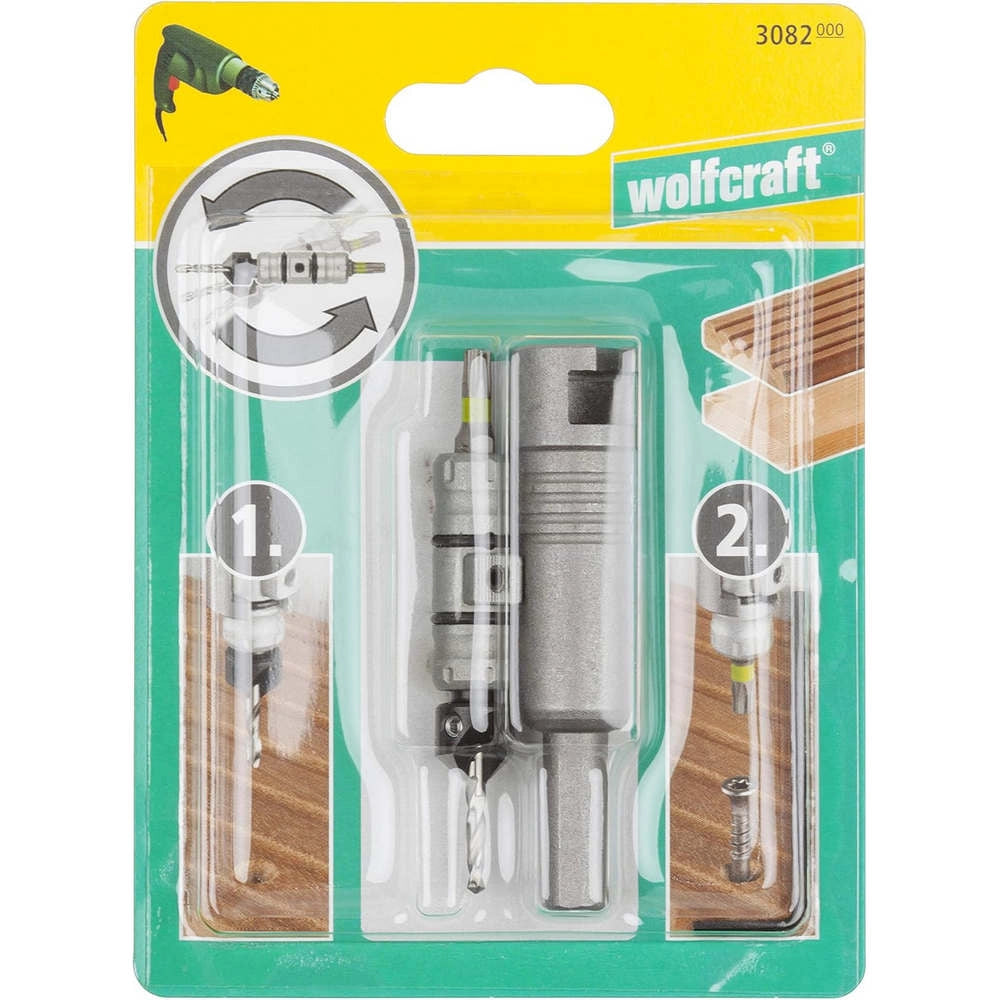 Kit Wolfcraft FlipBit per Foratura Svasatura Avvitamento Rapido