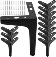 Set di 12 supporti per mobili 17 cm - Nero - In acciaio - Drittaggiate - Per tavolo da caffè o armadio - Progettati per resistere a urti - Supporti per mobili in acciaio