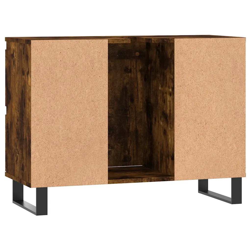 Armadietto Bagno Rovere Fumo 80x33x60 cm in Legno Multistrato 831665