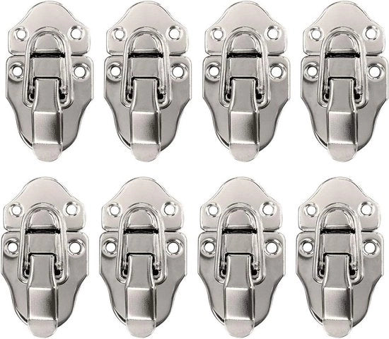 8 pezzi di Cerniera di Tipo Retro Stile a forma di Becco di Dente in Metallo con Attacco a Toggle per Cassetto (Argento) per Lavatrice