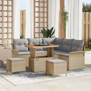 Set Divano da Giardino con cuscino 8 pcs Beige polyrattan