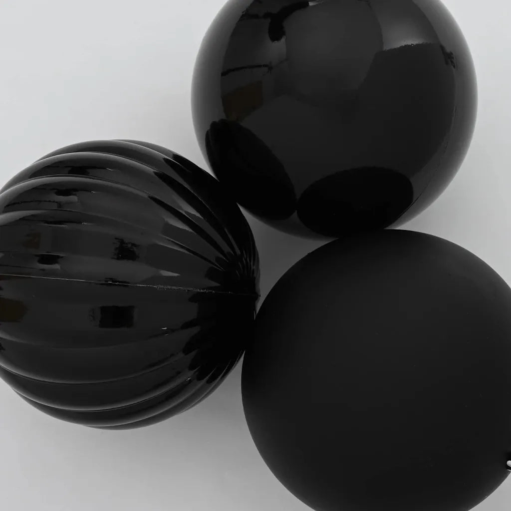 Set di palline di Natale XXL 4 pz Nero Plastica CFW3235477