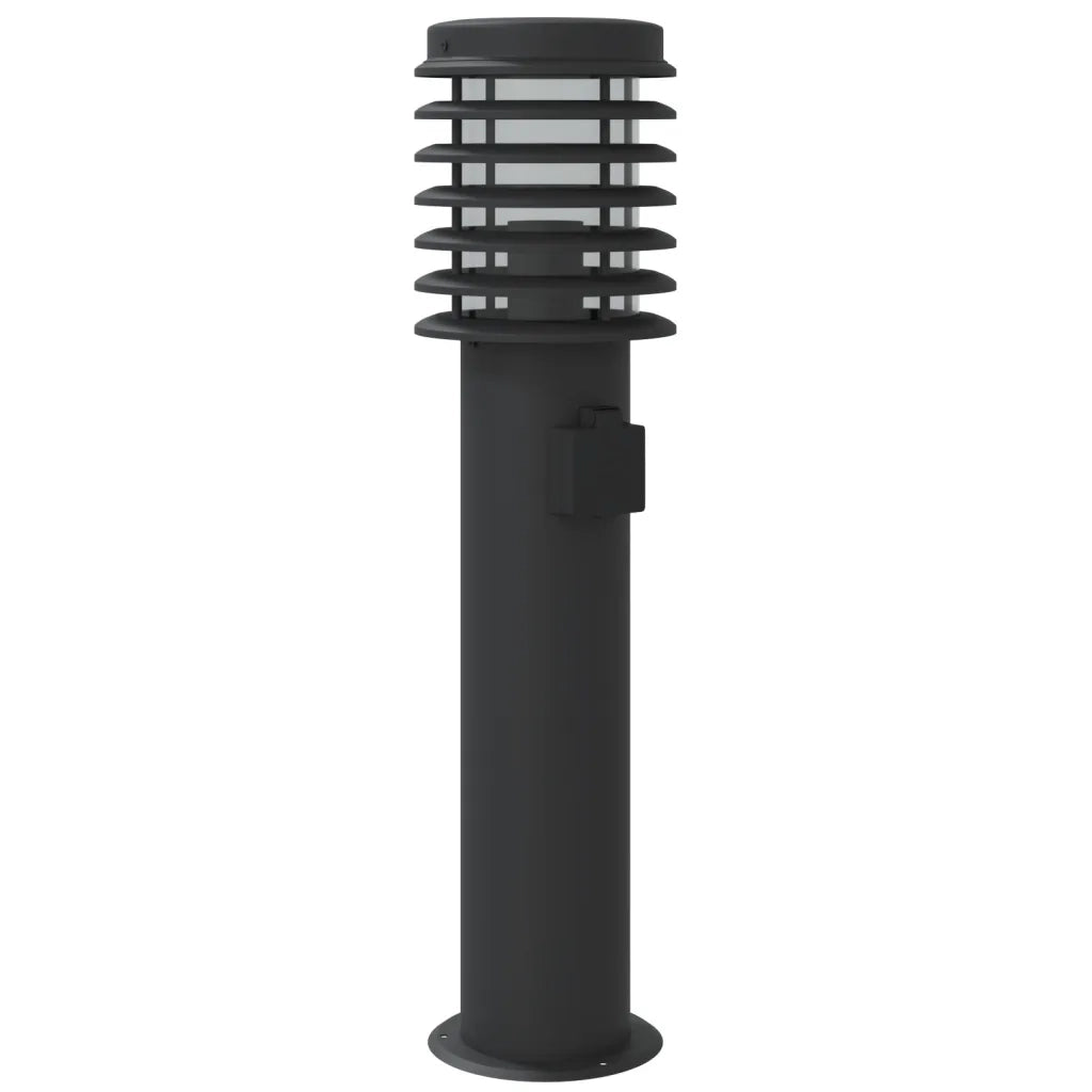 Lampada da Terra per Esterni con Presa Nera 60 cm Acciaio CFW4914294