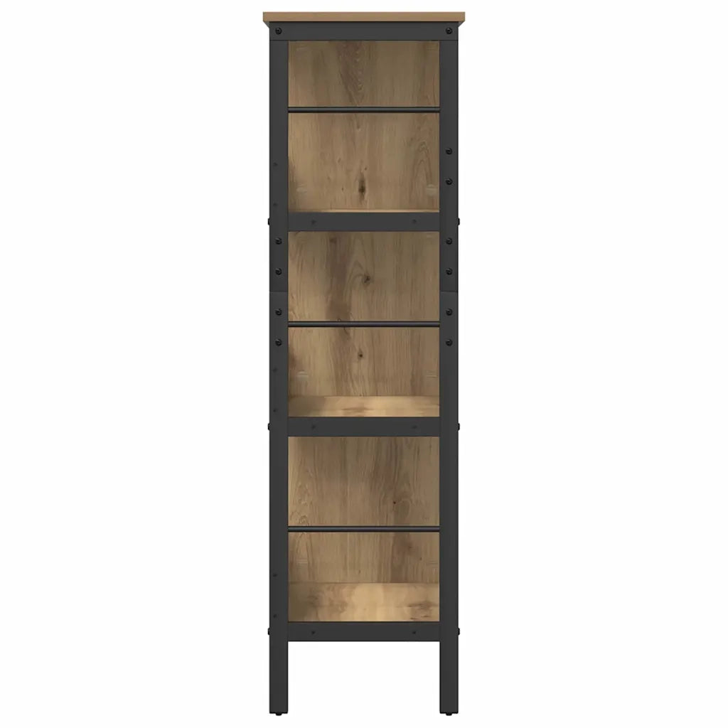 Libreria-Scaffale per Libri-Mobile di Stoccaggio Rovere artigianale 82 x 32 x 112 cm Legno multistrato