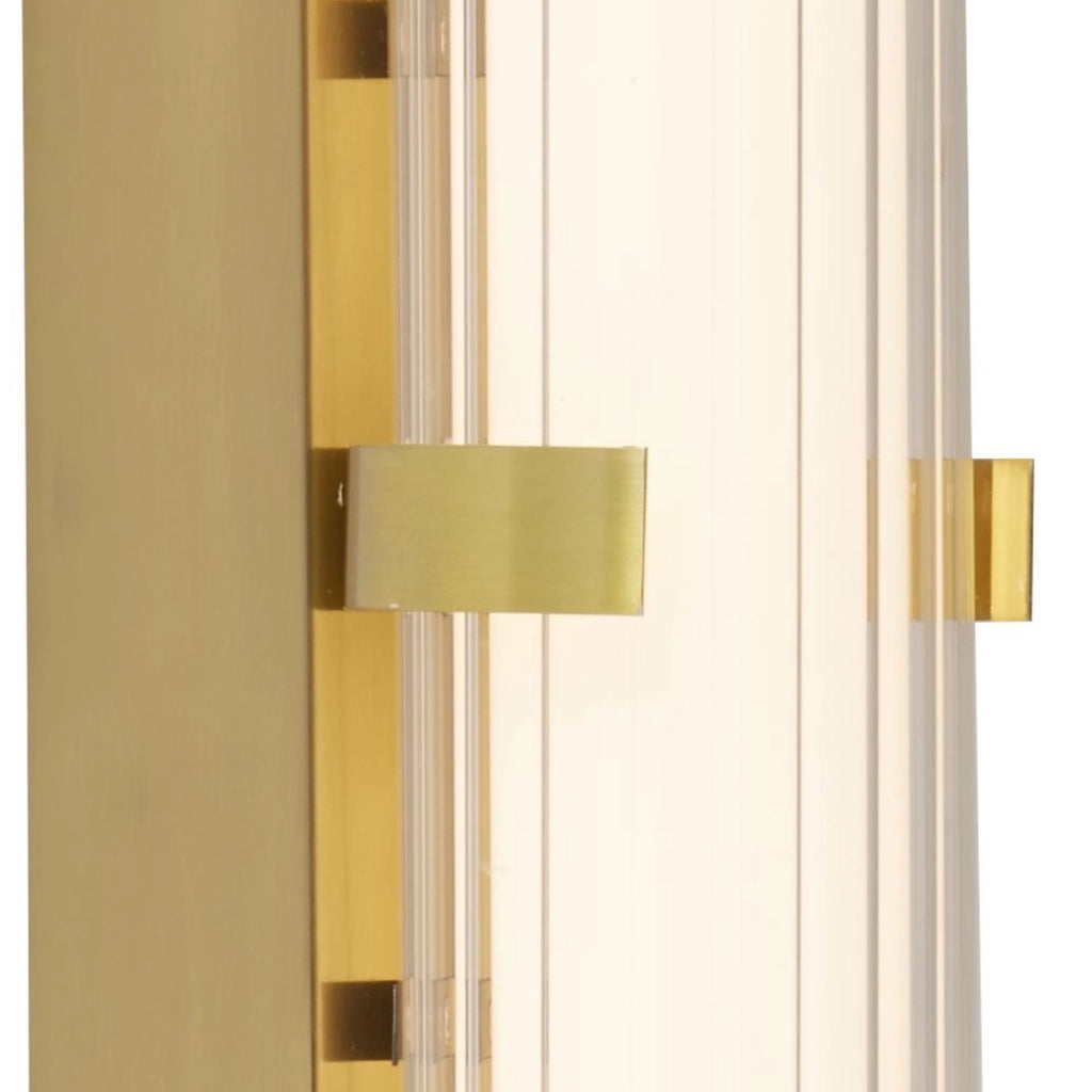 Applique Moderna Morsetto Acciaio Oro Vetro Bianco Led 19W 3000K
