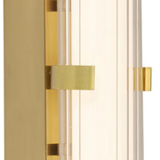 Applique Moderna Morsetto Acciaio Oro Vetro Bianco Led 19W 3000K