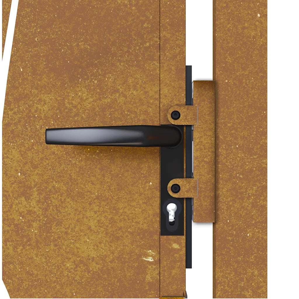 Cancello da giardino 100x175 cm in acciaio Corten con design erba 153176