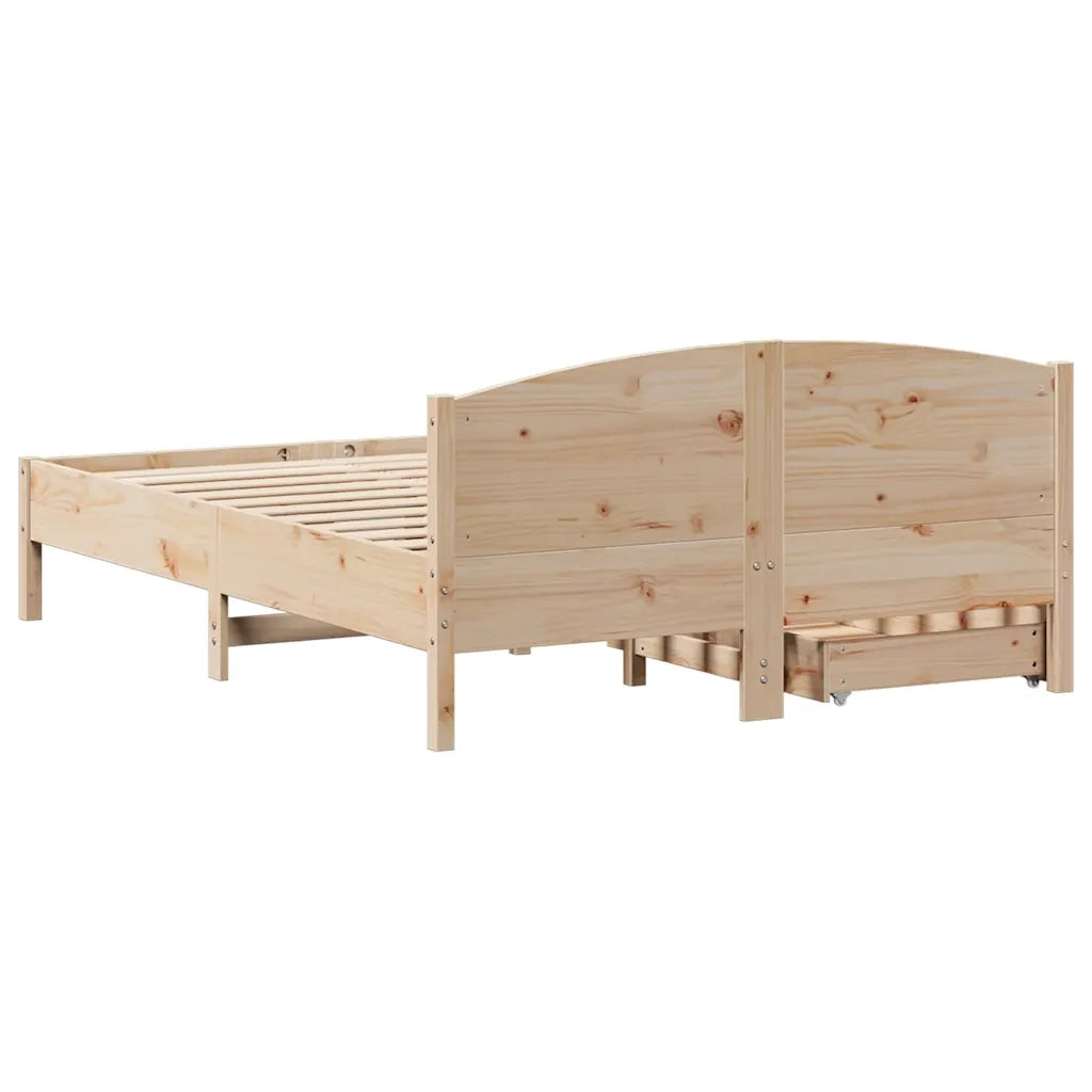 Letto senza Materasso 140x190 cm in Legno Massello di Pino