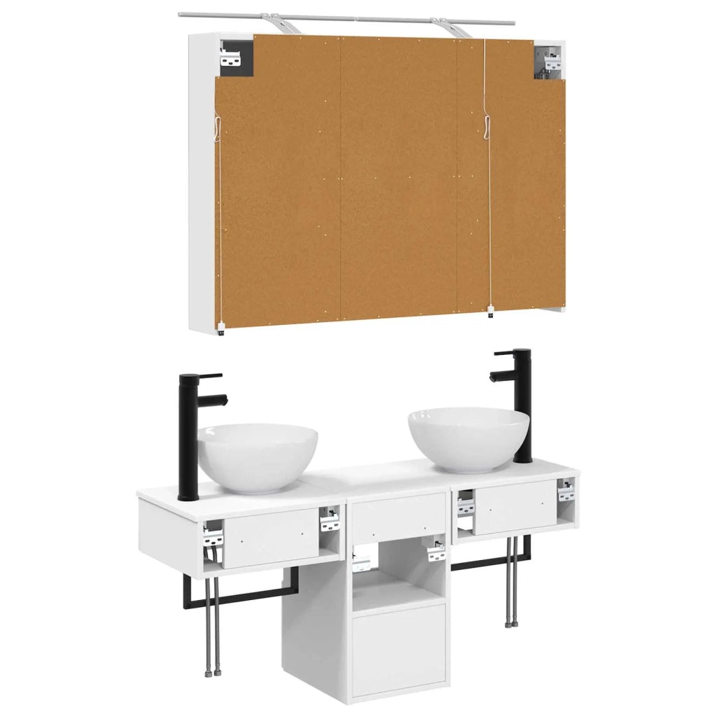 Set di Armadi da Bagno 4 pcs Bianco 100 x 14,5 x 70 cm 3406255