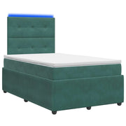 Letto Box Spring LED con Materasso Verde Scuro 120 x 200 cm 3456050