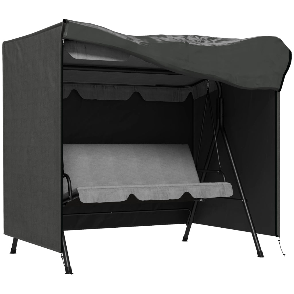 Copertura protettiva per dondolo da giardino 3 posti, impermeabile e resistente ai raggi UV, 177x114x152 cm, grigio scuro