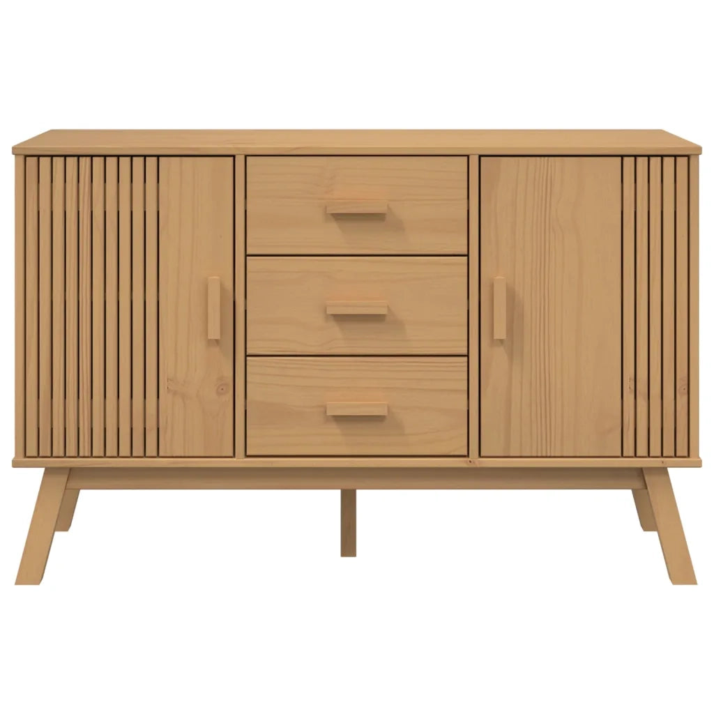 Credenza | Madia | Buffet da pranzo | Armadio da pranzo OLDEN Marrone 114x43x73,5 cm in Legno Massello di Pino