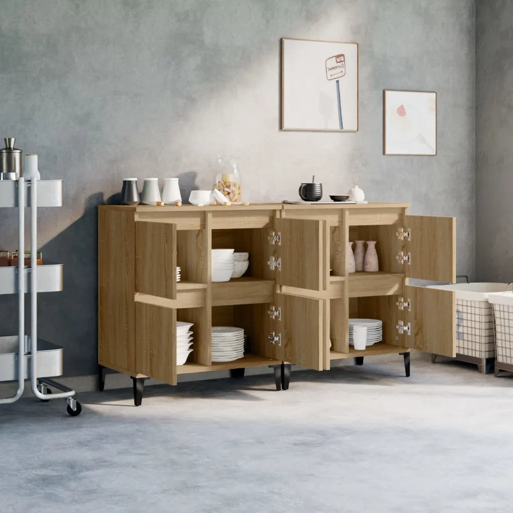 Credenze 2pz | Madia | Buffet da pranzo | Armadio da pranzo Rovere Sonoma 60x35x70 cm in Legno Multistrato