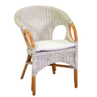 Poltrona da Giardino 60x60xh82 cm in Rattan Lucrezia Bianco