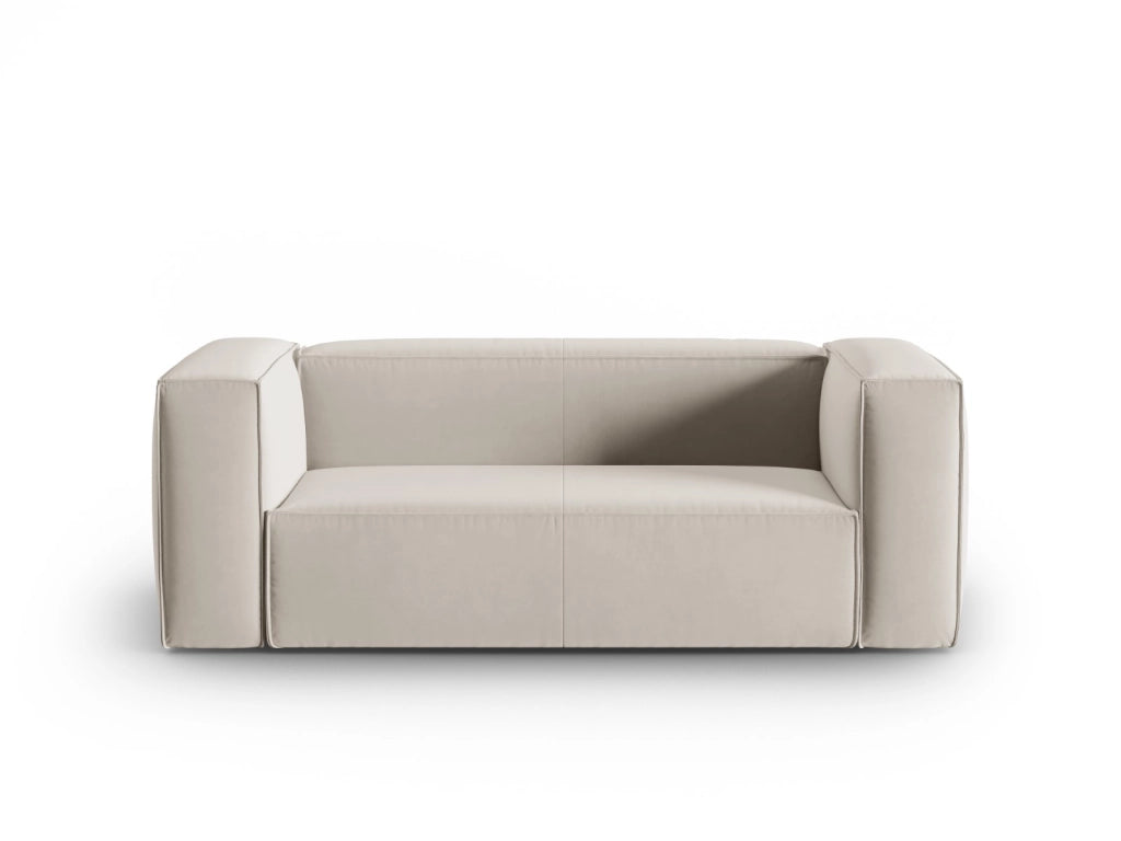 Cosmopolitan Design - Divano "Mackay" 2 posti in velluto ecru 