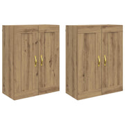 Armadietto a Muro | Mobile a muro 2 pz Rovere artigianale 69,5 x 34 x 90 cm