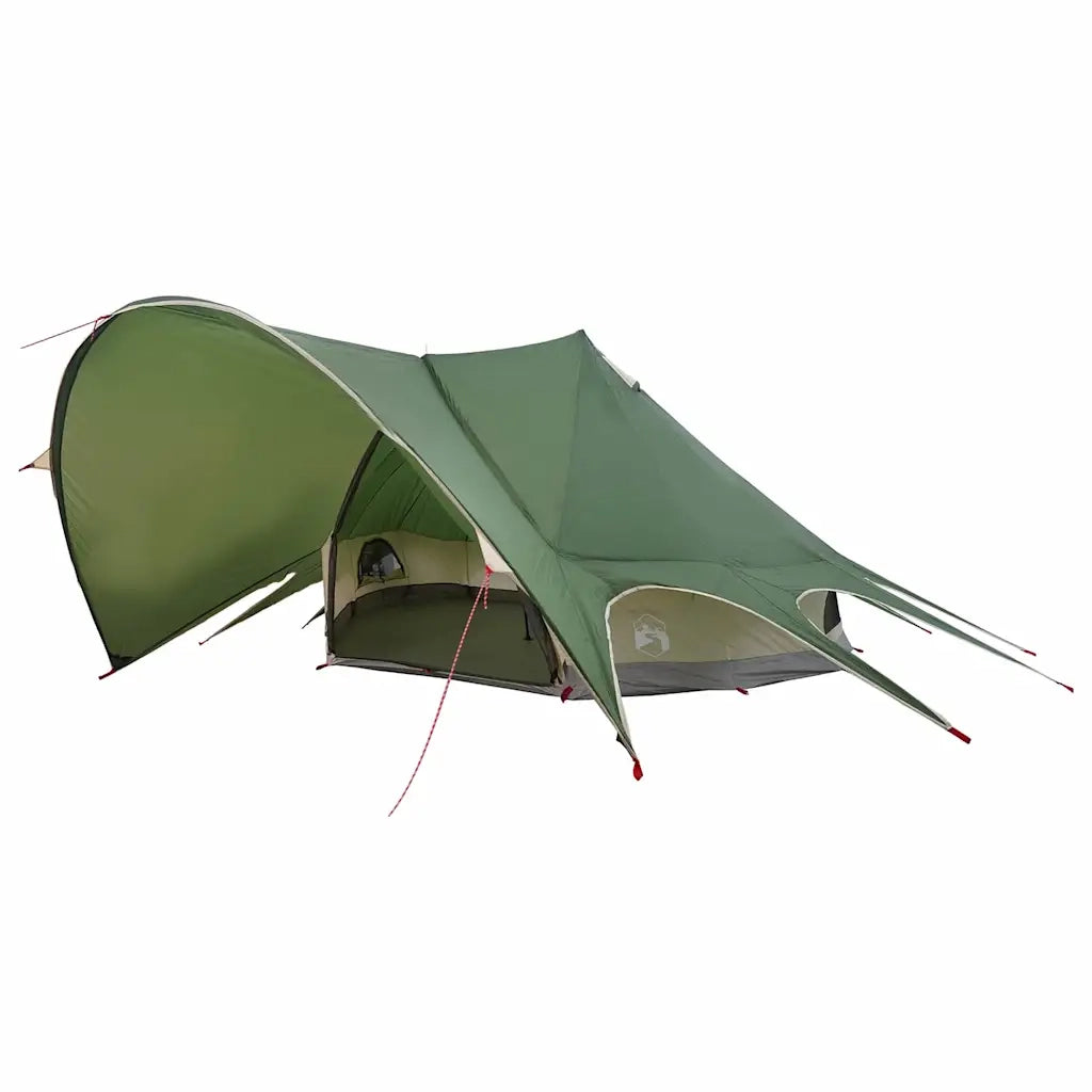 Tenda Teepee per 7 persone-Tenda da campeggio Verde e Grigio 600 x 600 x 347 cm