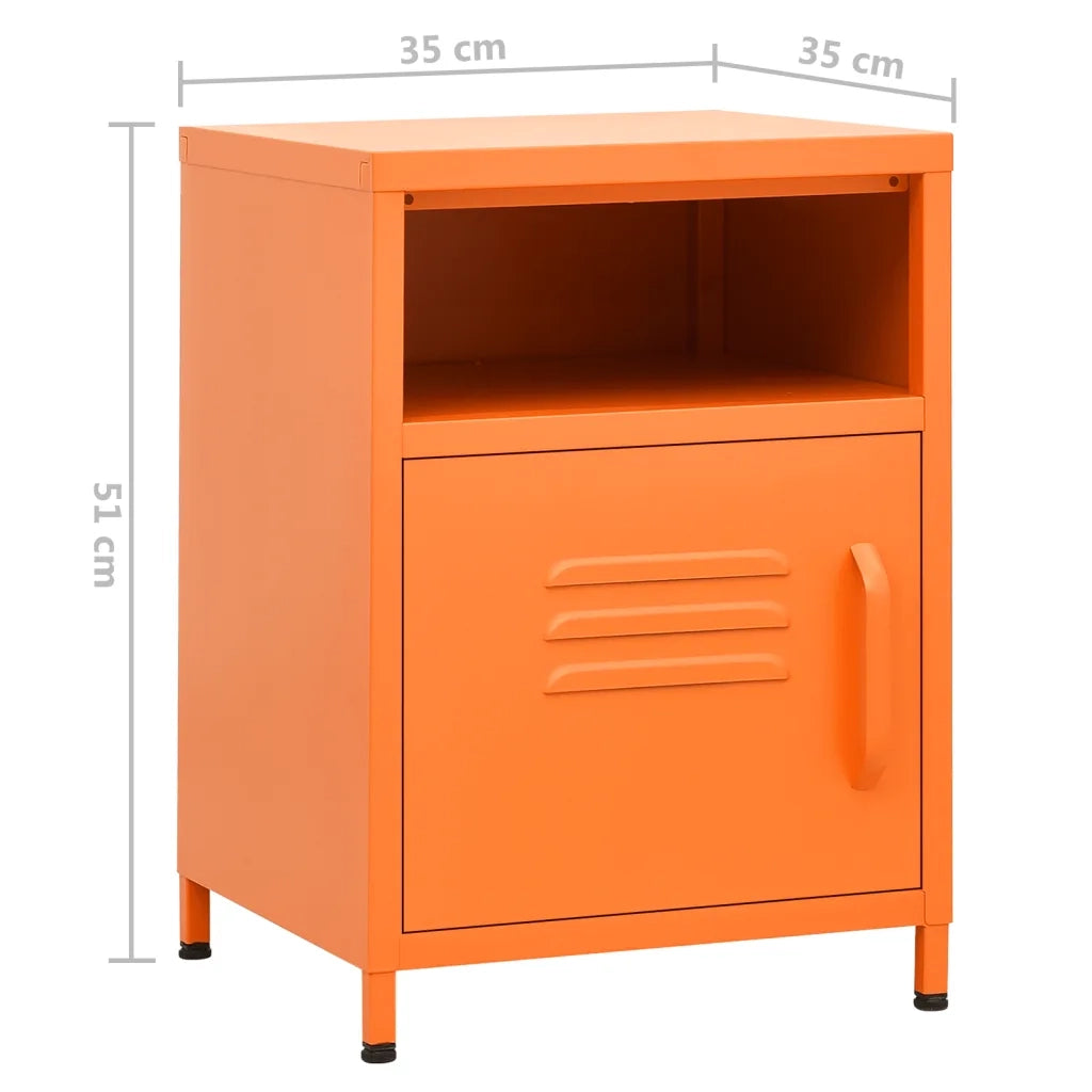 Comodino Arancione 35x35x51 cm in Acciaio cod mxl 30850
