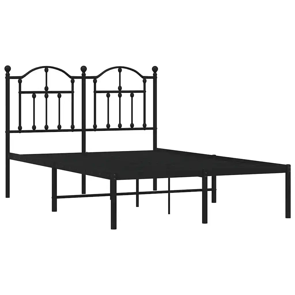 Giroletto con Testiera in Metallo Nero 120x190 cm 353436