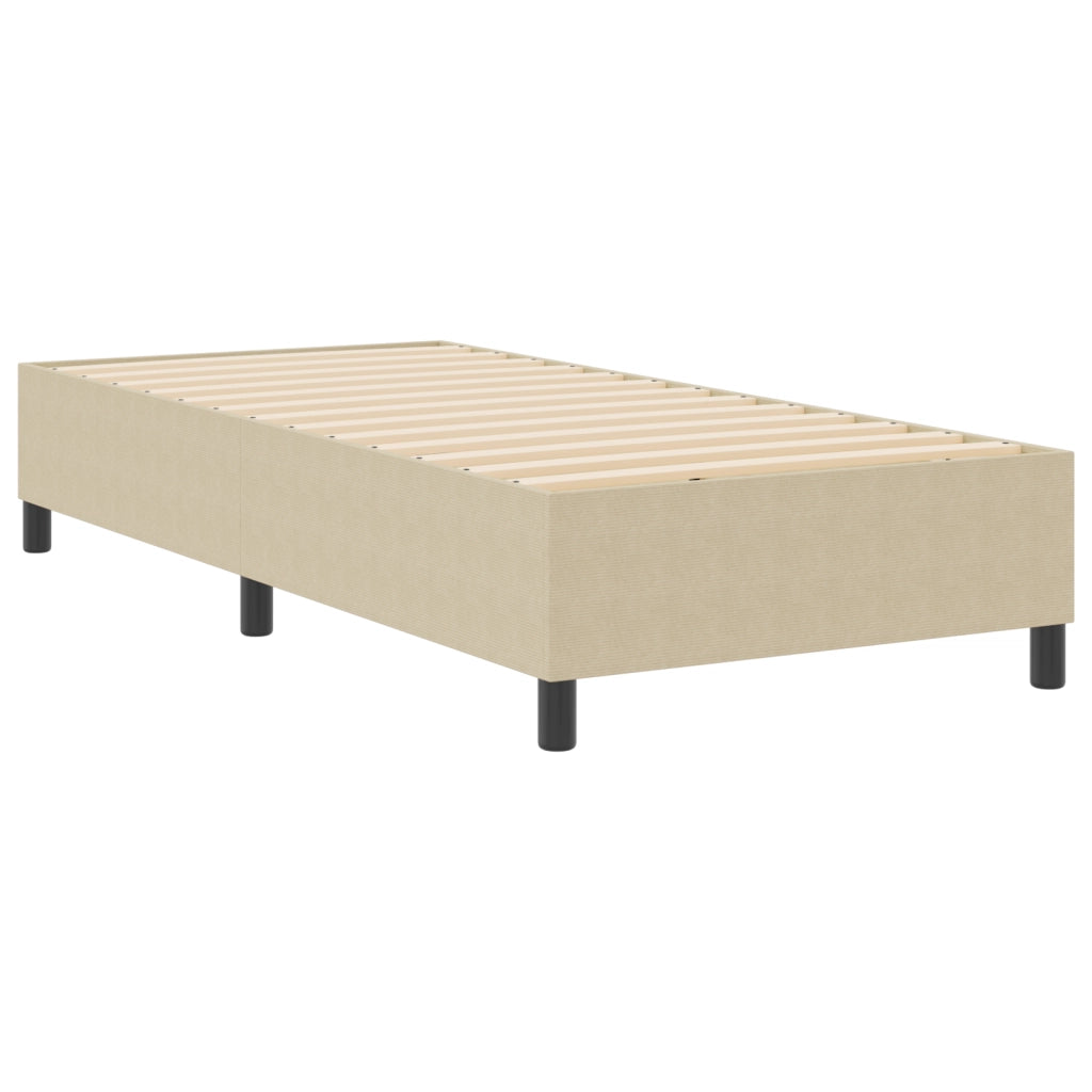 Letto Box Spring Verde Chiaro Grigio 80x200 cm Tessuto in Velluto Corduroy