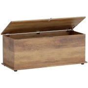 Cassapanca con Coperchio Ribaltabile e Chiusure di Sicurezza, 100 x 40 x 40 cm, Marrone