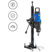 Carotatrice diamantata a secco portatile per calcestruzzo con supporto 3200 watt 750 giri/min alluminio acciaio nero 14_0008542