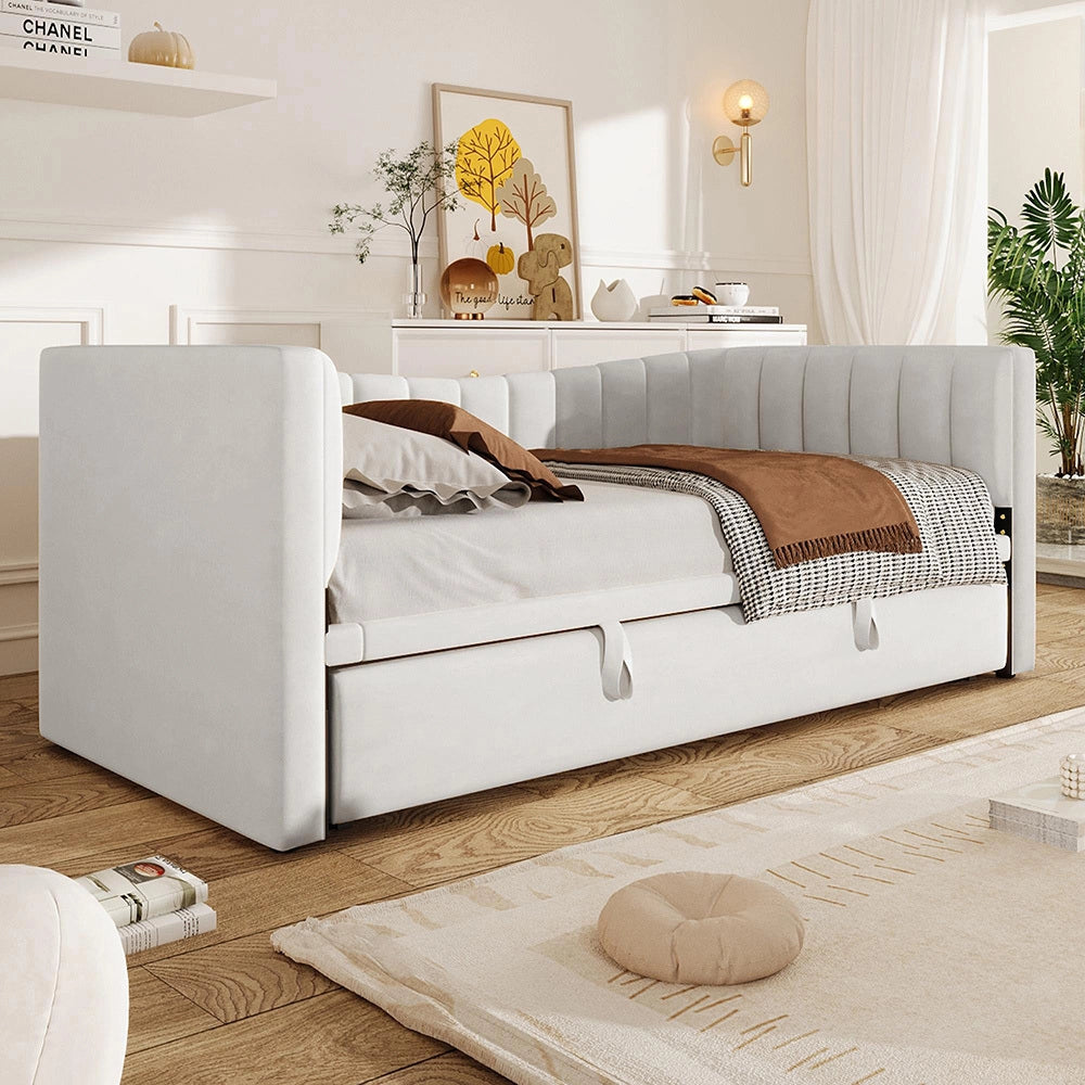 Divano letto daybed - Xylo - 90/180x200 cm letto nascosto bianco